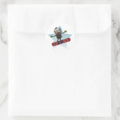 Rond Sticker à singe de snowboard (Sac)
