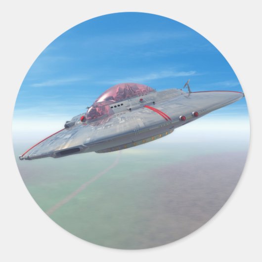Rond Sticker à soucoupe volante (Devant)