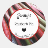 Rond Sticker à tarte Rhubarb fait maison (Devant)
