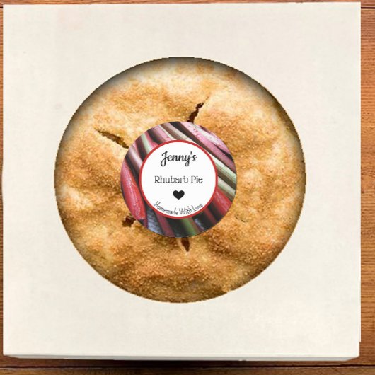 Rond Sticker à tarte Rhubarb fait maison