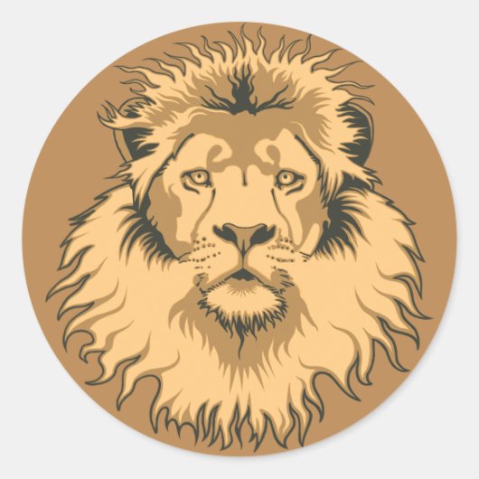 Rond Sticker à tête de lion (Devant)