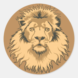 Rond Sticker à tête de lion