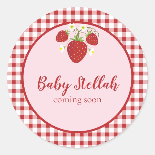 Rond Sticker à thème de fraise Favoriser (Devant)