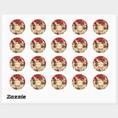 Rond Sticker à thème de Noël au Merci (Feuille)