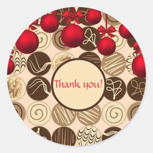 Rond Sticker à thème de Noël au Merci (Devant)
