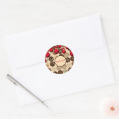 Rond Sticker à thème de Noël au Merci (Enveloppe)