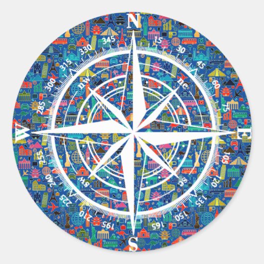 Rond Sticker à thème de voyage (Devant)