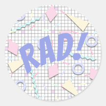 Sticker à thème des années 80 'Rad'
