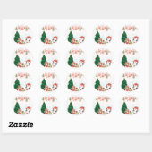 Rond sticker à thème Noël (Feuille)
