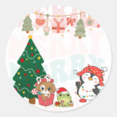 Rond sticker à thème Noël (Devant)