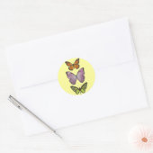 Rond Sticker à trois papillons (Enveloppe)