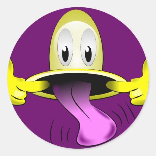 Rond Sticker à visage idiot (Devant)