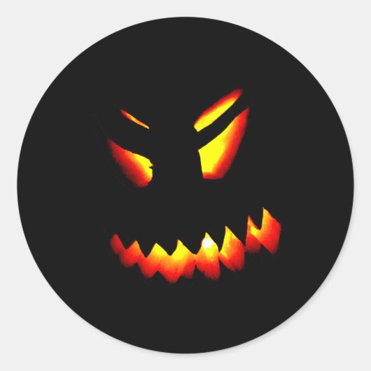 Rond Sticker à visage Jack-O-Lantern Halloween (Devant)