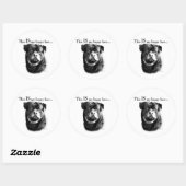 Rond Sticker à visage joyeux Rottweiler (Feuille)