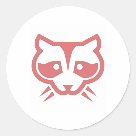 Rond Sticker à visage raccoon (Devant)