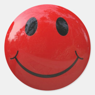 Rond Sticker à visage rouge brillant