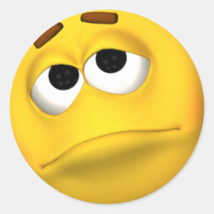 Rond Sticker à visage triste