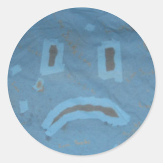 Rond Sticker à visage triste