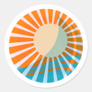 Rond Sticker à voile éclairé orange rose