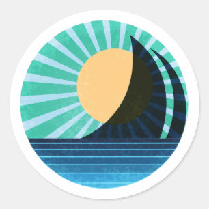 Rond Sticker à voile éclairé Turquoise