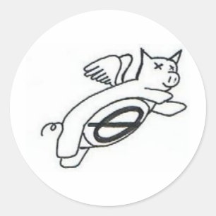 Rond Sticker à vol de porcs