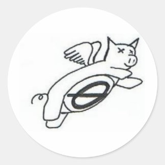 Rond Sticker à vol de porcs