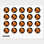 Rond Sticker Abstrait Art Round (Feuille)