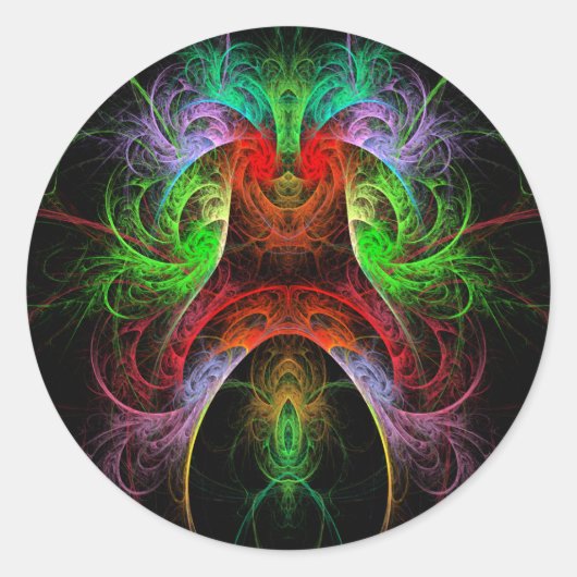 Rond Sticker Abstrait Art Round Carnaval (Devant)