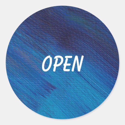 Rond Sticker Abstrait bleu aquarelle ronde (Devant)