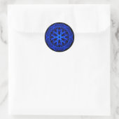 Rond Sticker Abstrait de feu bleu (Sac)