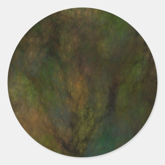 Rond Sticker Abstrait Fractal Vert (Devant)