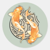Rond Sticker Abstrait Koi Classic Round (Devant)