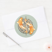 Rond Sticker Abstrait Koi Classic Round (Enveloppe)