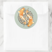 Rond Sticker Abstrait Koi Classic Round (Sac)