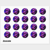 Rond Sticker Abstrait Passions fluorescentes (Feuille)