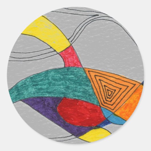Rond Sticker abstrait pour design "Boomerang" (Devant)
