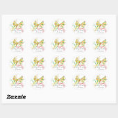 Rond Sticker Abstrait pour Mariage moderne papillon (Feuille)