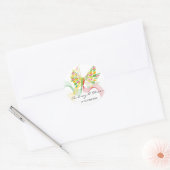 Rond Sticker Abstrait pour Mariage moderne papillon (Enveloppe)