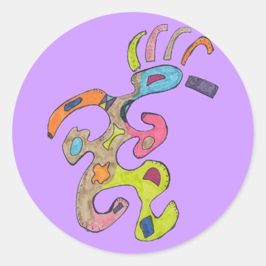 Rond Sticker Abstrait "Running Man" (Devant)