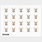 Rond sticker adorable pour chien mignon (Feuille)