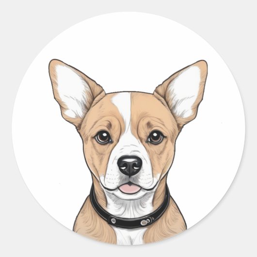 Rond sticker adorable pour chien mignon (Devant)