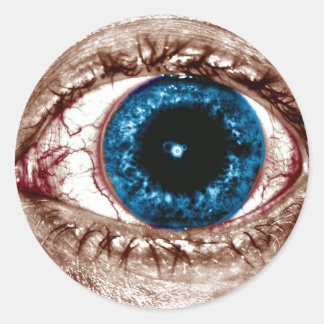 Rond Sticker Aiy, Aiy, Aiy Blue Iris
