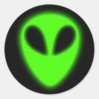Sticker Alien vert brillant