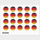 Rond Sticker ALLEMAND À DRAPEAU (Feuille)