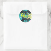Rond Sticker Aloha Aqua Sunset (Sac)
