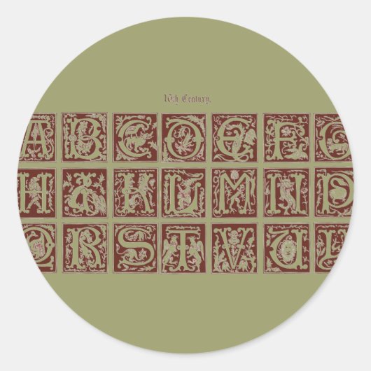 Rond Sticker Alphabet (Devant)