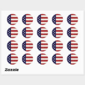 Rond Sticker américain pour drapeau américain Americana (Feuille)