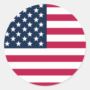 Rond Sticker American Flag Round