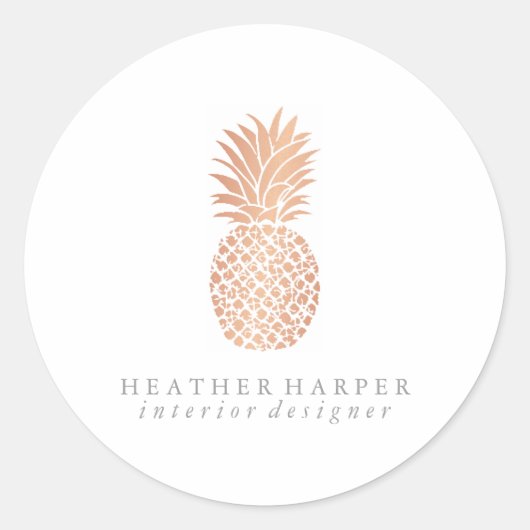 Rond Sticker - Ananas Rose Gold (Devant)