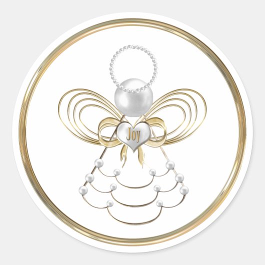 Rond Sticker Ange de Noël (Devant)